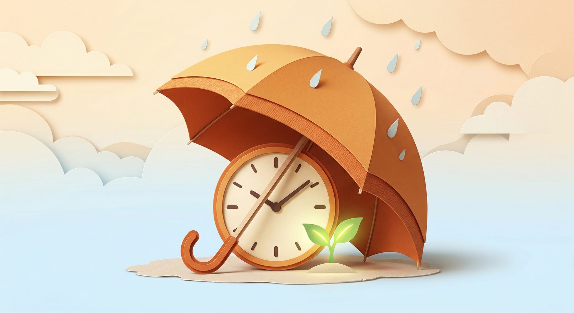 개인회생이라는 우산이 90일 연체 기간 동안 채권추심으로부터 보호해주는 모습