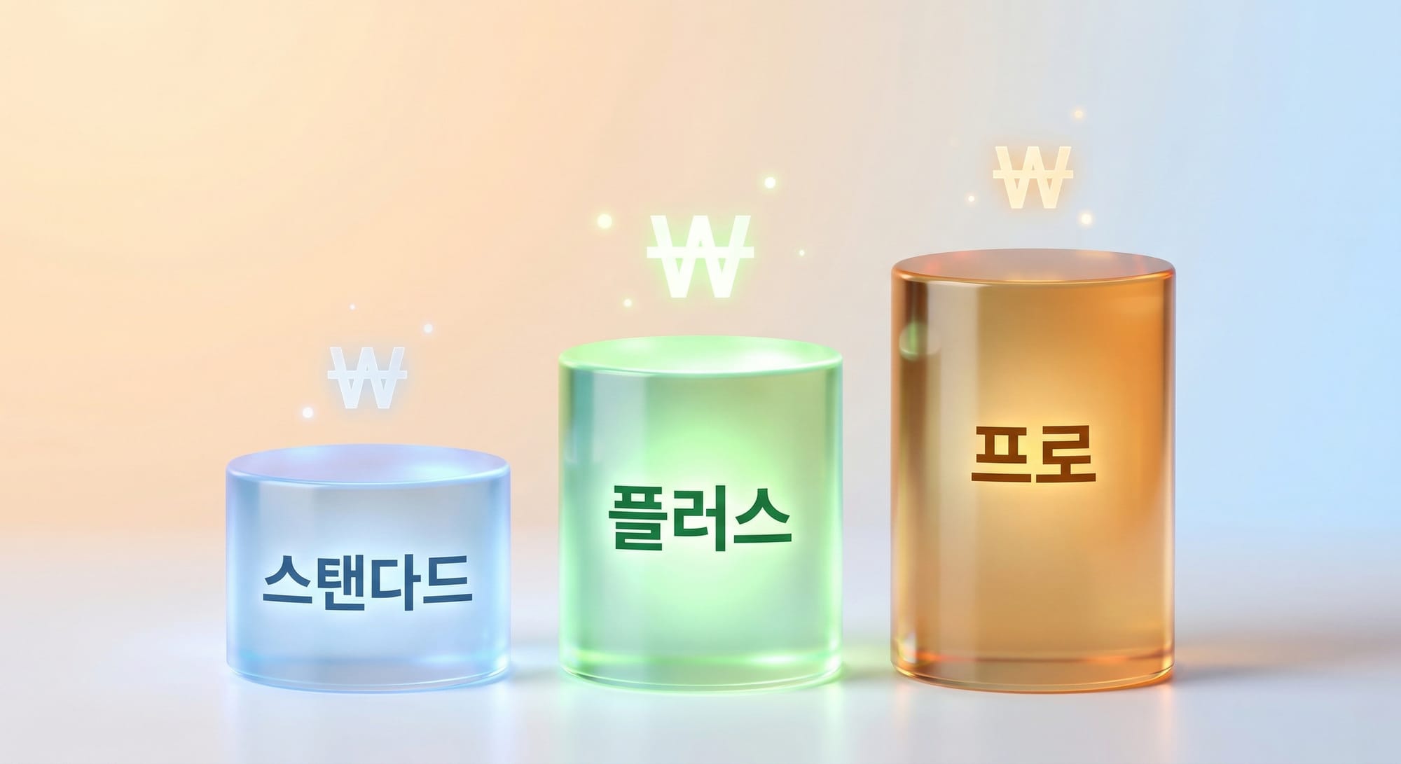 똑생 개인회생 스탠다드, 플러스, 프로 상품 비교 도식