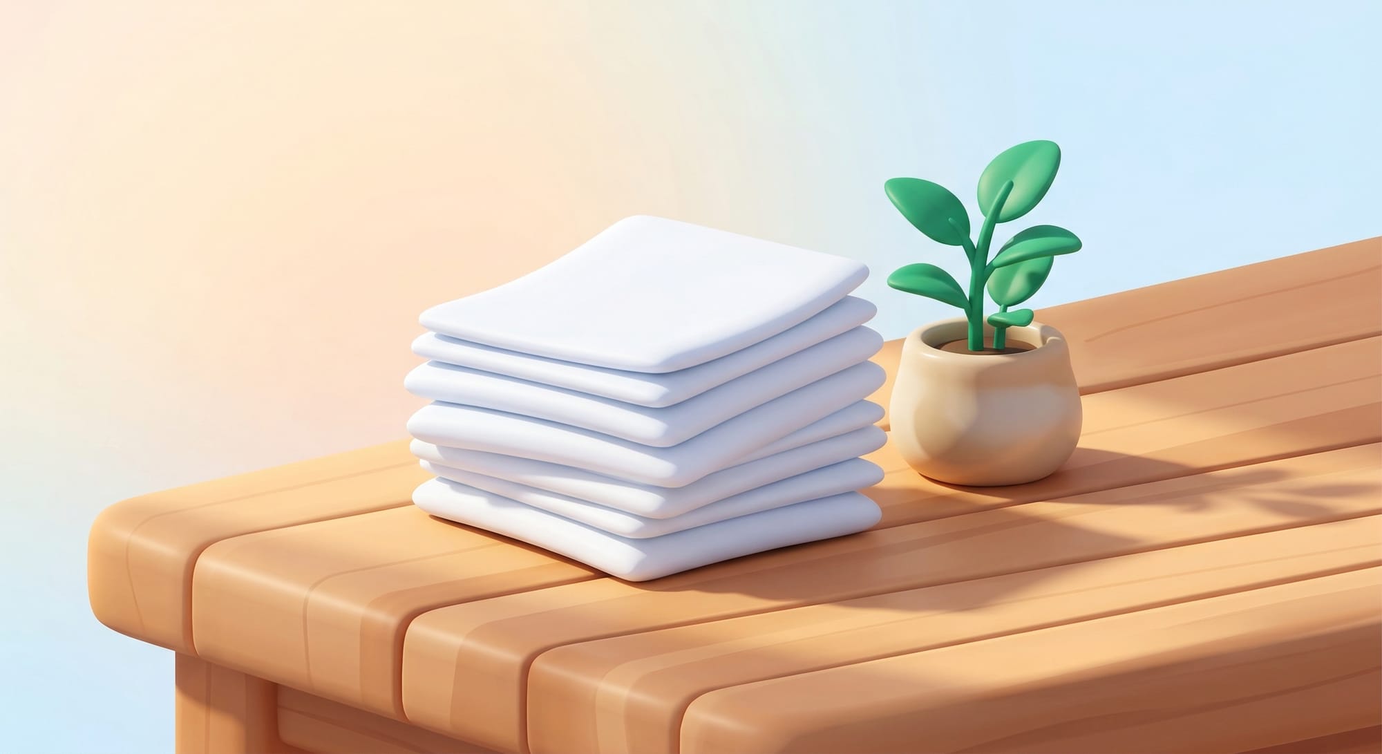 정돈된 서류와 자라나는 식물로 절차의 성실한 이행과 안정을 표현한 일러스트