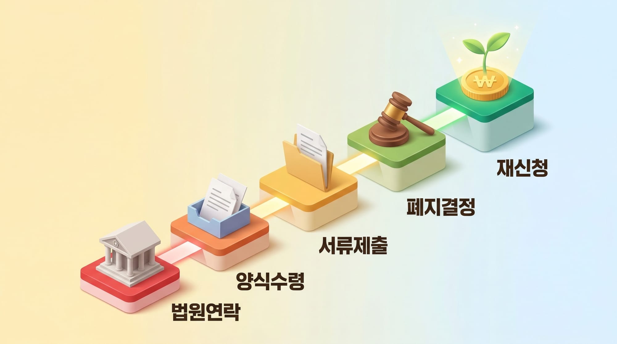 폐지에 의한 종료 5단계 절차 도식