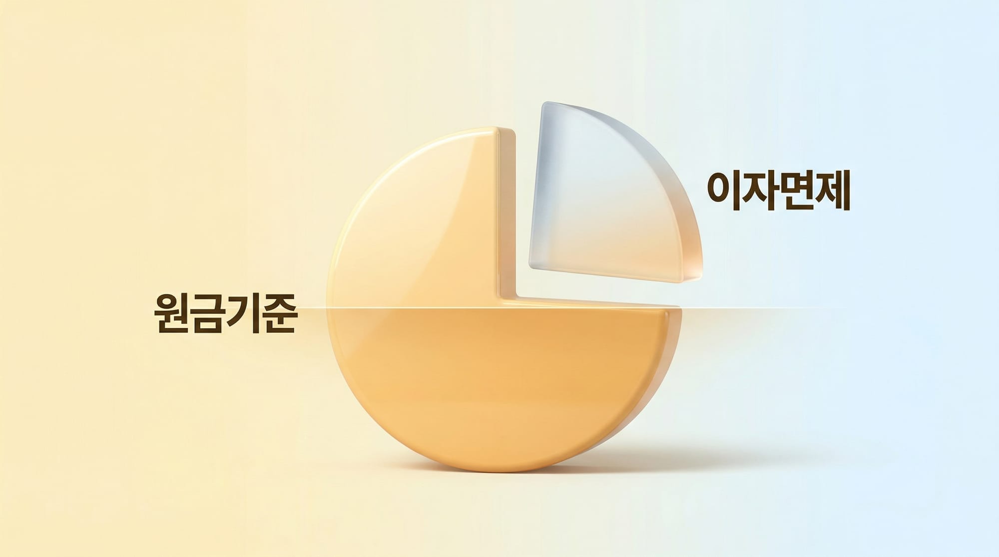 원금 기준 5,000만원 한도 인포그래픽 — 원금과 이자가 분리되는 3D 도식