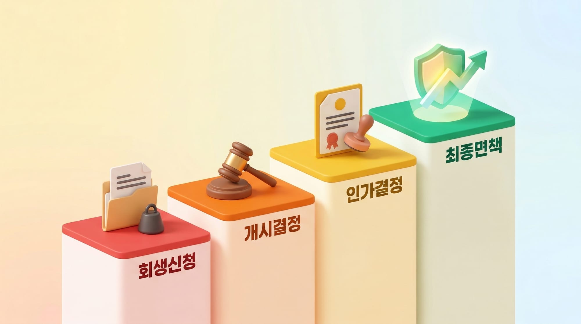 개인회생 핵심 4단계 타임라인 도식