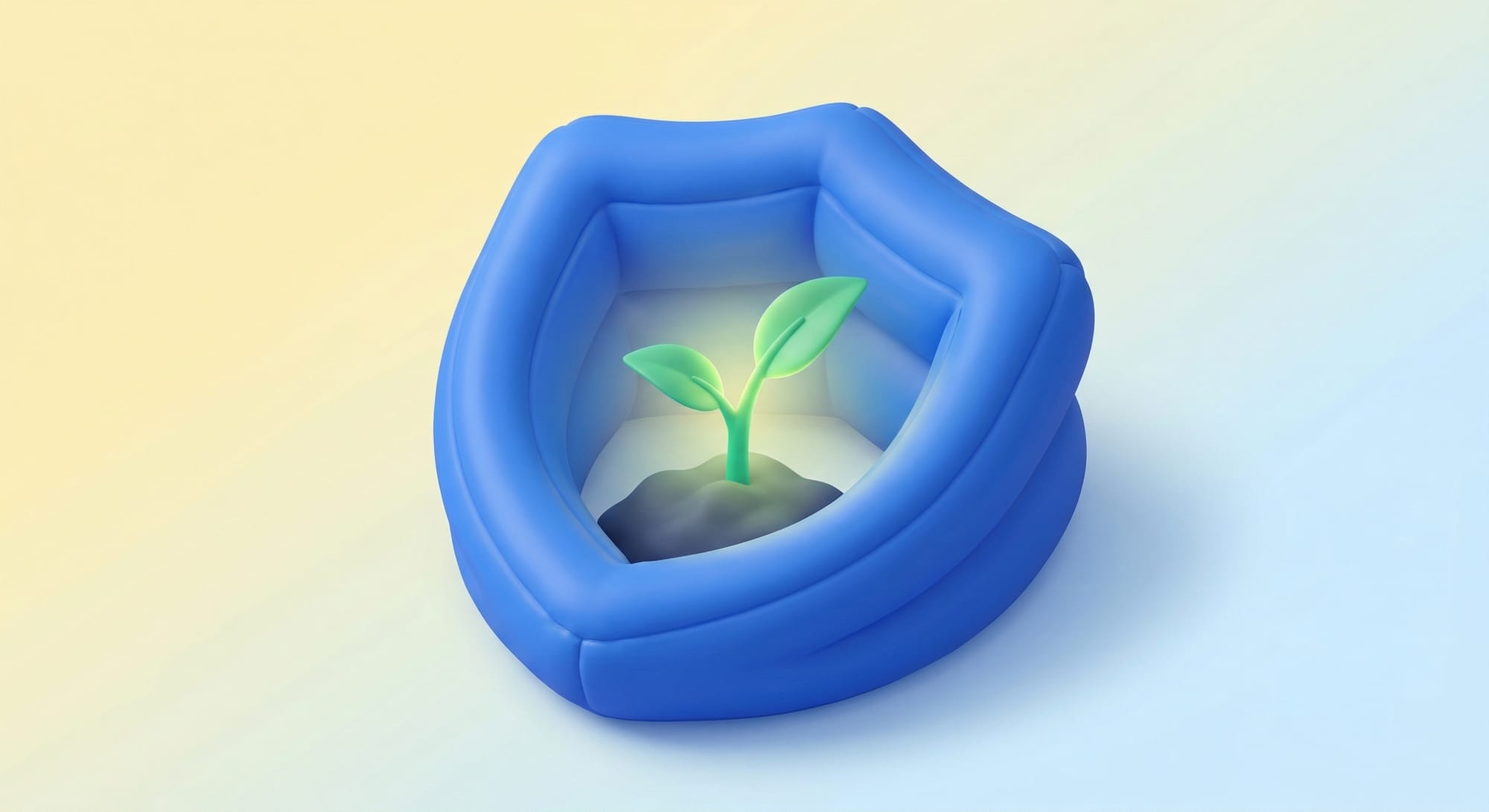 똑생의 든든한 보호와 새로운 희망을 상징하는 3D 일러스트