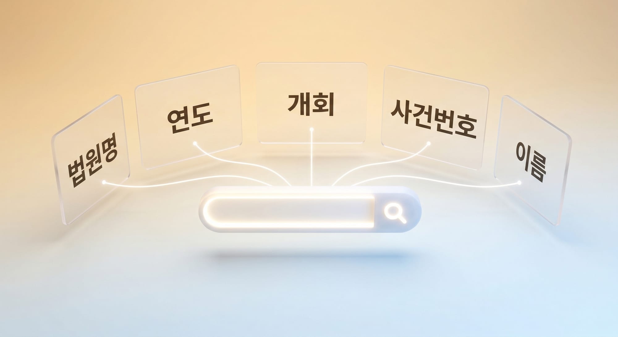 나의 사건검색에 필요한 5가지 입력 항목 3D 인포그래픽