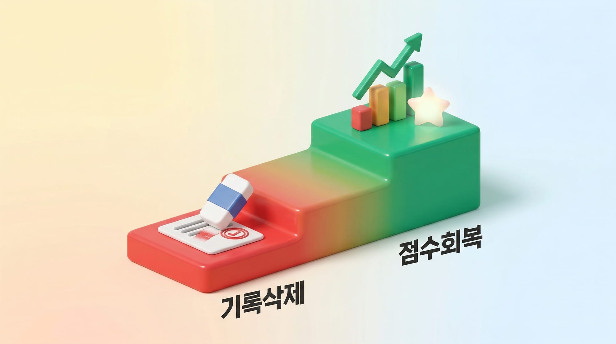 공공정보 삭제부터 신용점수 회복까지 단계 흐름도