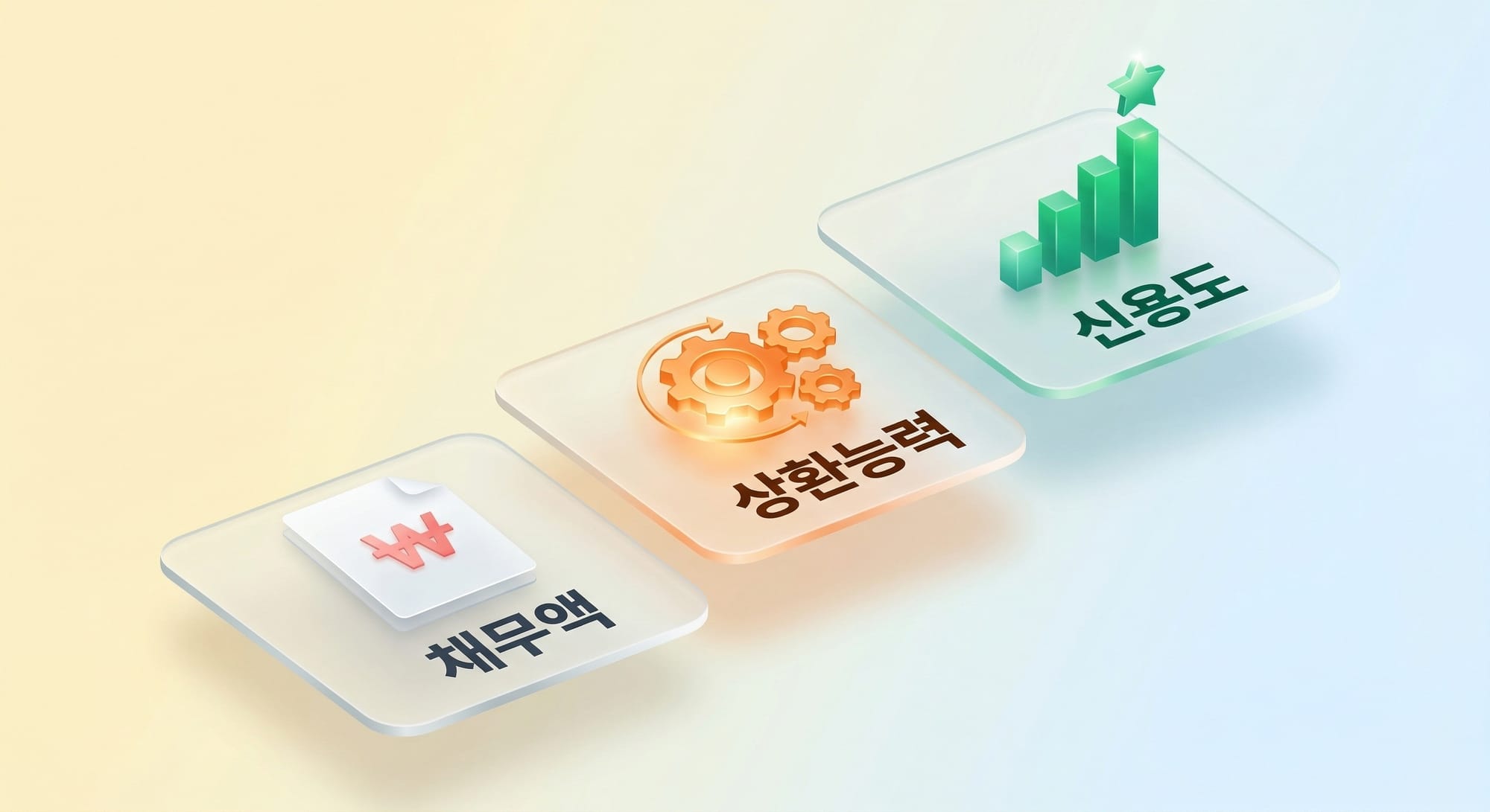 채무액, 상환능력, 신용도 회복을 기준으로 보는 채무조정 선택 기준