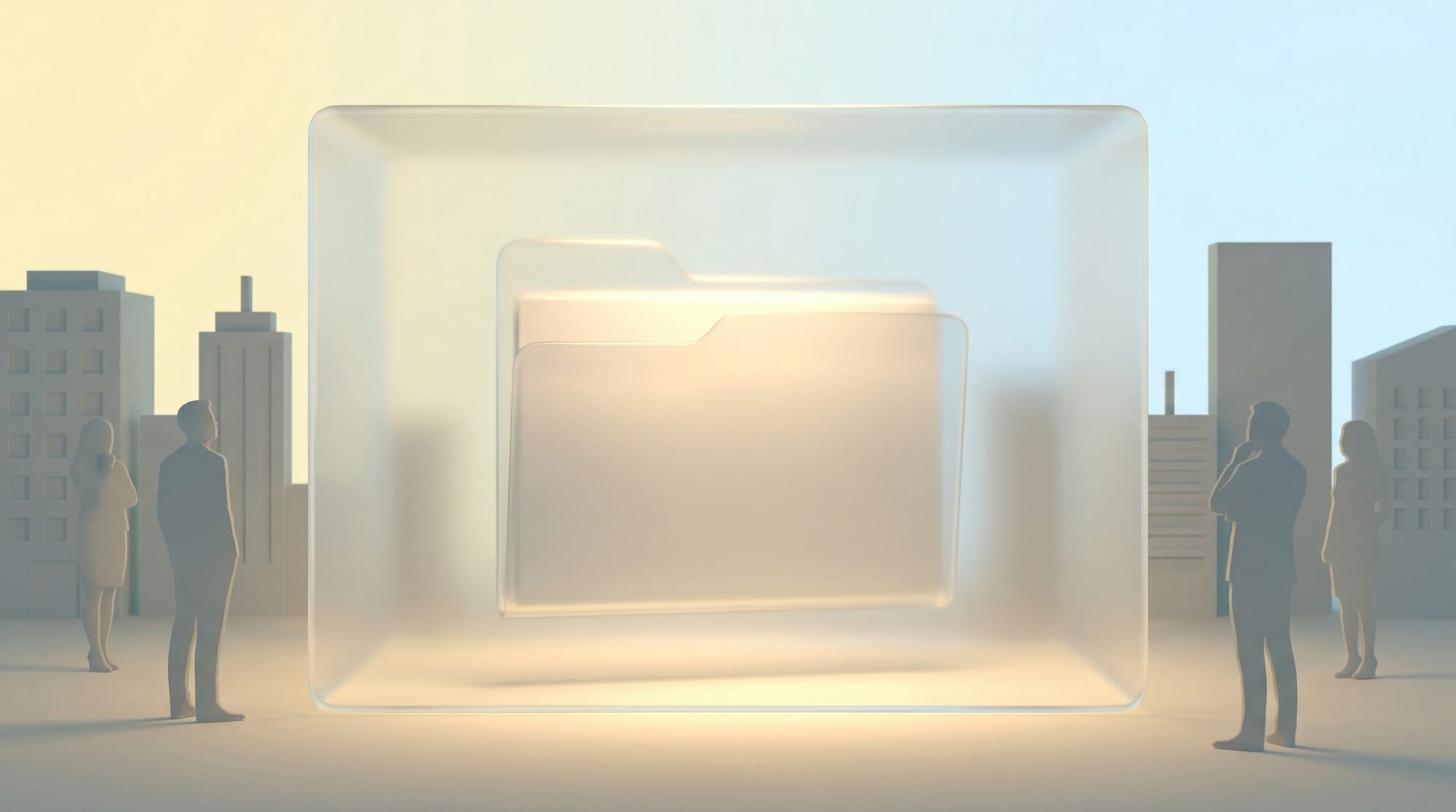 외부 시선으로부터 개인 문서를 완벽히 차단하는 법적 보호 장벽 일러스트