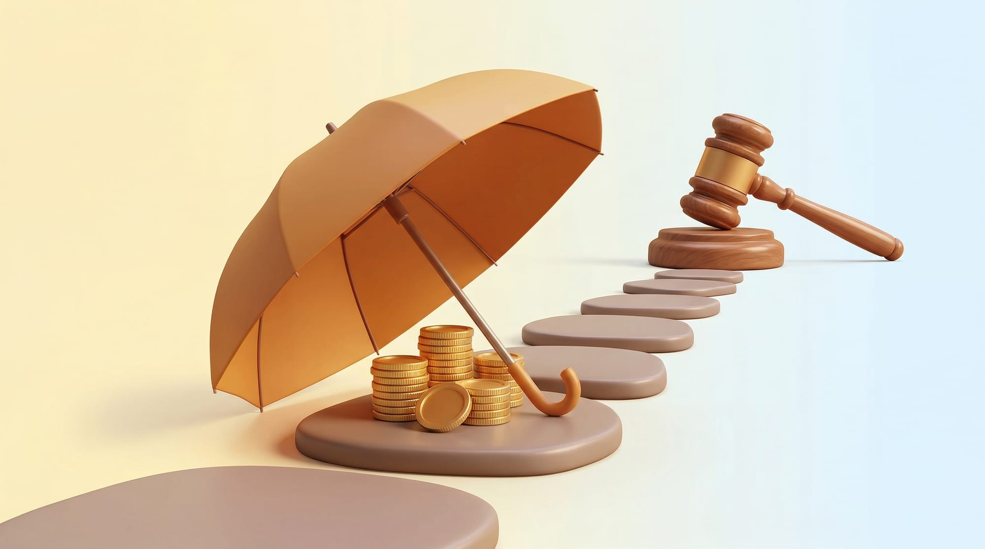 개인회생 신청 전 급여를 보호하는 우산 일러스트