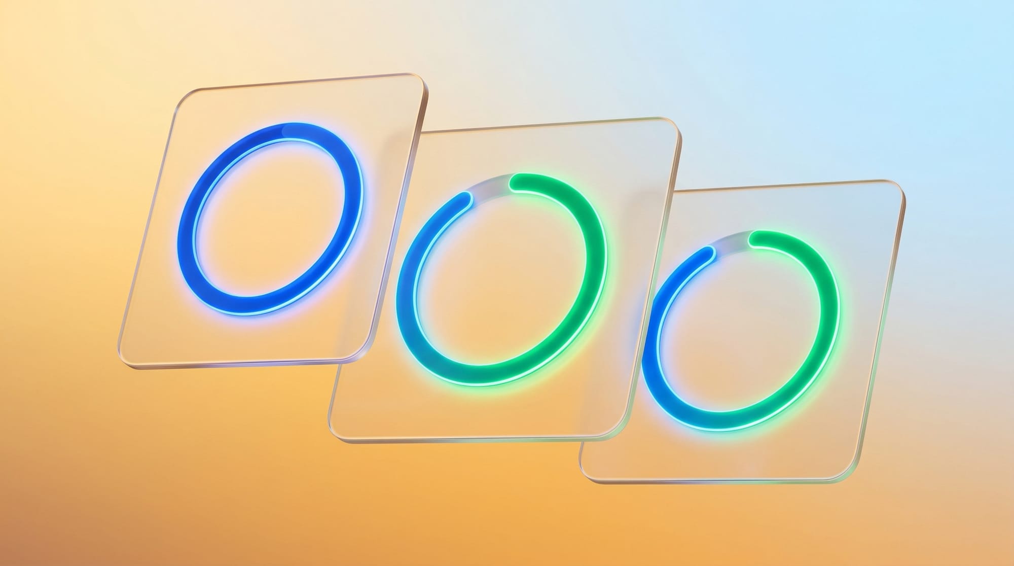 67%에서 95%까지 높은 탕감률을 보여주는 글래스모피즘 스타일의 원형 그래프 인포그래픽