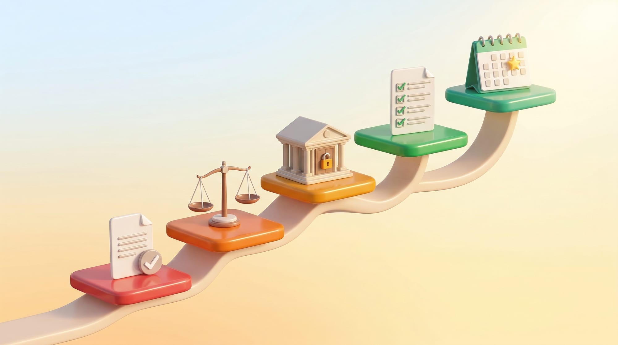 개인회생 성공을 위한 5가지 핵심 요소 단계 도식