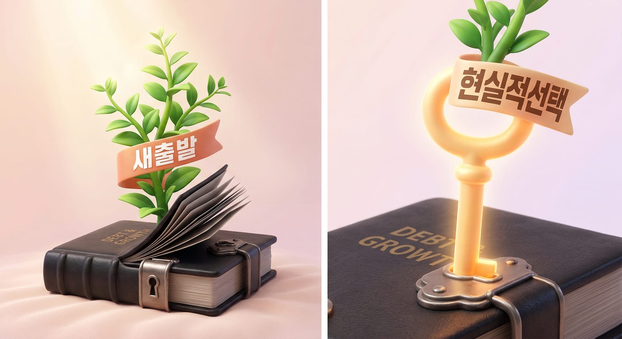 무거운 빚의 장부를 열쇠로 열고 피어나는 새출발의 새싹