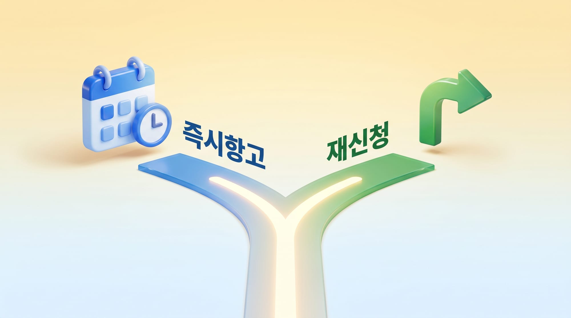 기각 후 선택지 — 즉시항고 vs 재신청 갈림길 도식